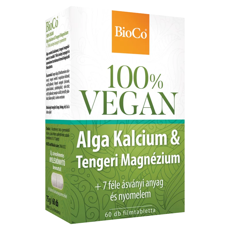 BioCo 100% Vegan Alga Kalcium & Tengeri Magnézium filmtabletta 60 x 1,25 g (75 g)