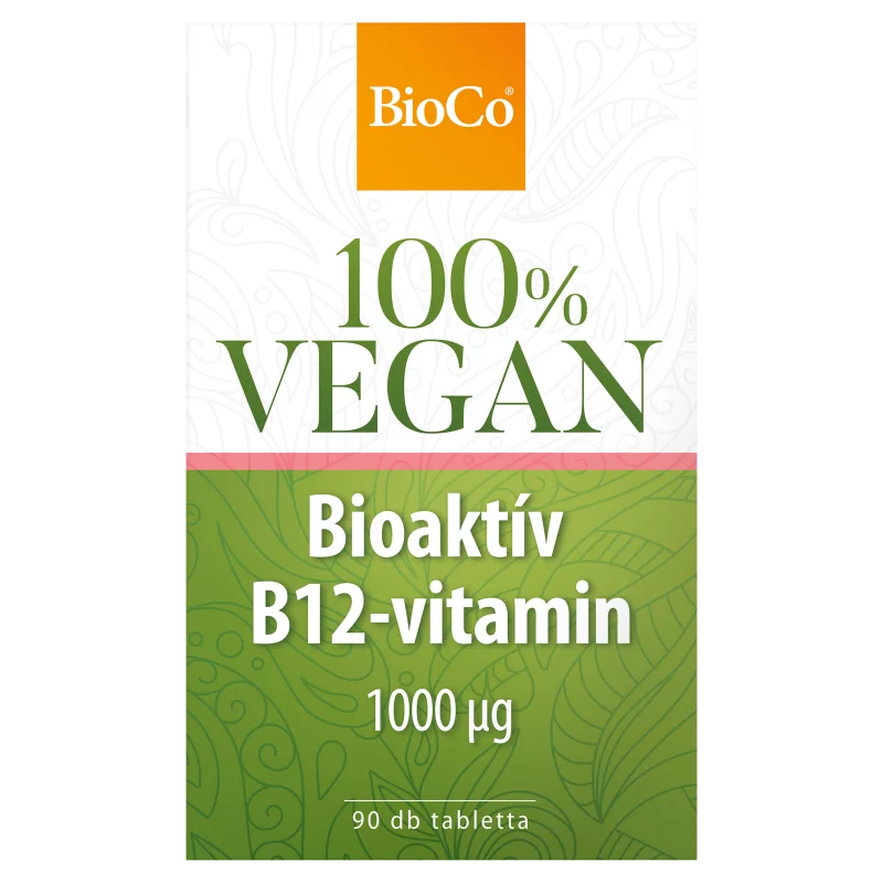 BioCo 100% Vegan Bioaktív B12-vitamin 1000 μg tabletta 90 x 0,3 g (27 g)