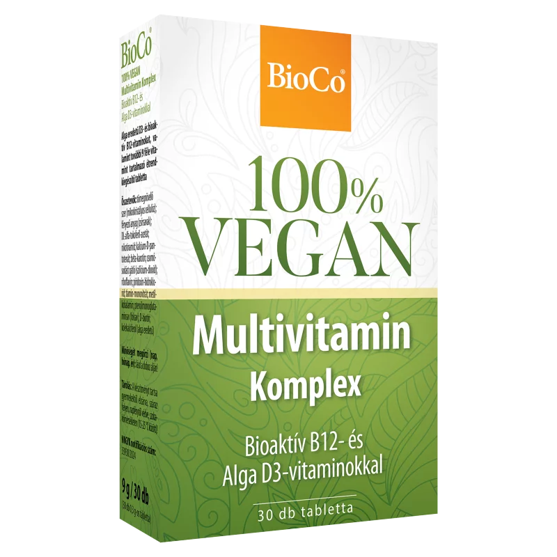 BioCo 100% Vegan Multivitamin Komplex étrend-kiegészítő tabletta 30 x 0,3 g (9 g)
