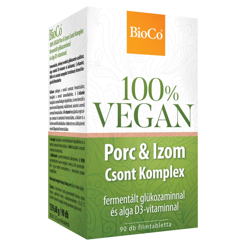 BioCo 100% Vegan Porc & Izom Csont Komplex filmtabletta 90 x 1,552 g (139,68 g)