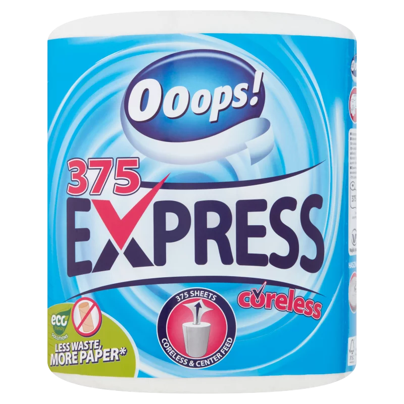 Ooops! Express 375 háztartási papírtörlő 2 rétegű 1 tekercs
