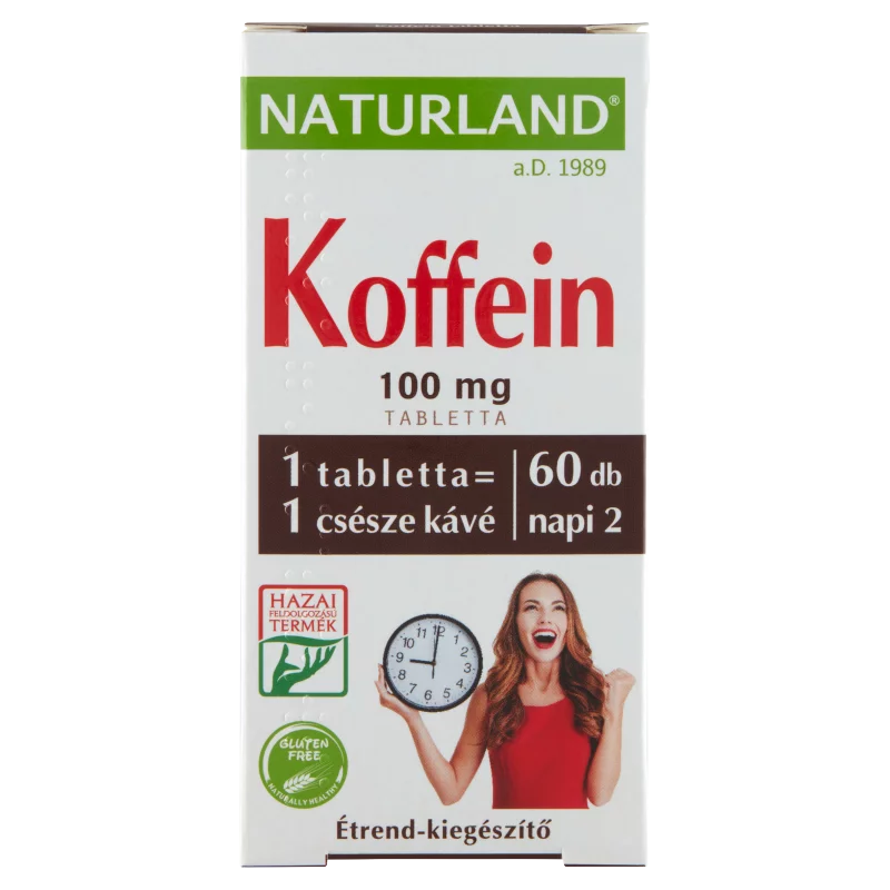 Naturland 100 mg koffein étrend-kiegészítő tabletta 60 db 11,01 g