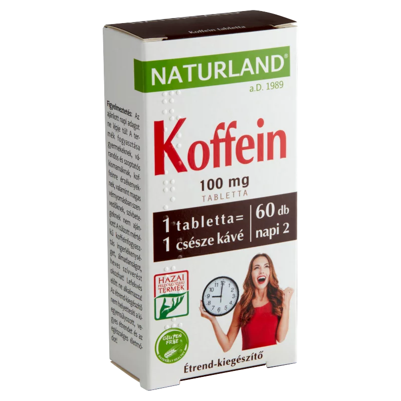 Naturland 100 mg koffein étrend-kiegészítő tabletta 60 db 11,01 g