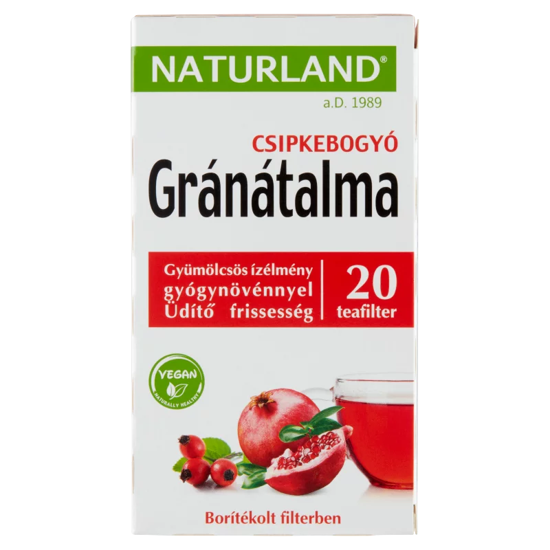 Naturland gránátalma & csipkebogyó gyümölcstea 20 filter 40 g
