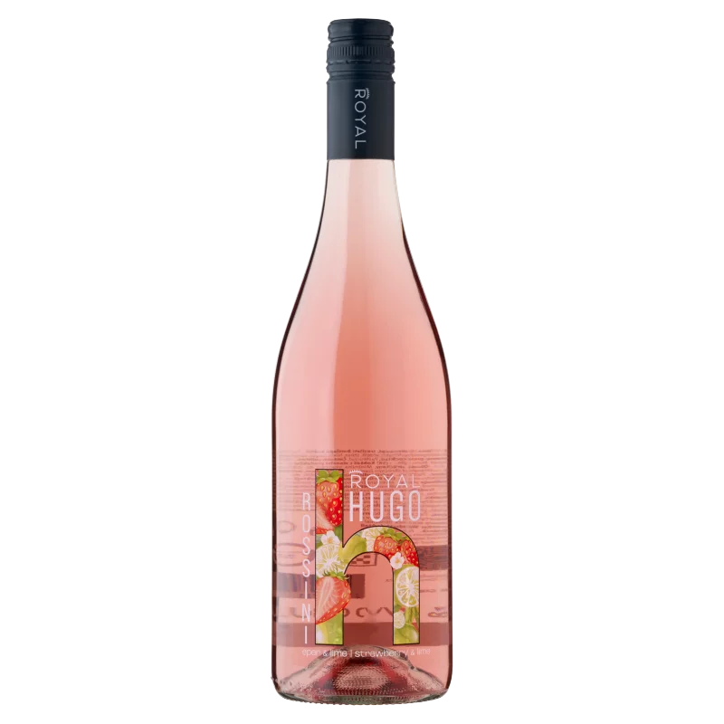 Royal Hugo Rossini eper és lime ízű, szénsavas, ízesített boralapú koktél 7,3% 750 ml