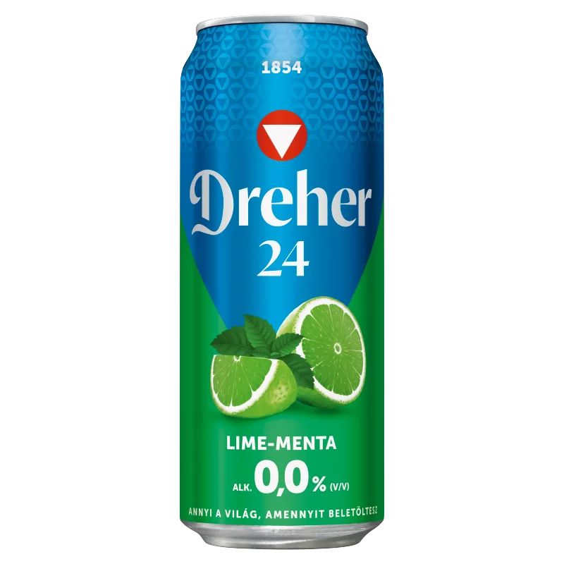 Dreher 24 Lime-Menta alkoholmentes világos sör és lime-menta ízű ital keveréke 0,0% 0,5 l
