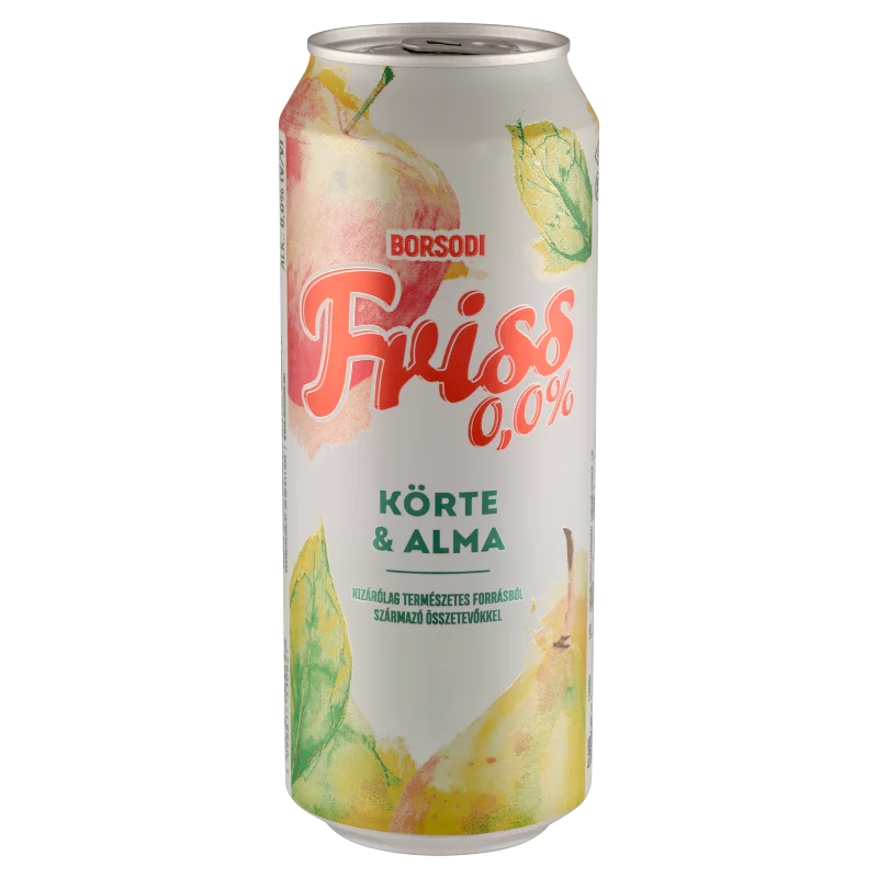 Borsodi Friss 0,0% körte-alma ízű ital és alkoholmentes világos sör keveréke 0,5 l