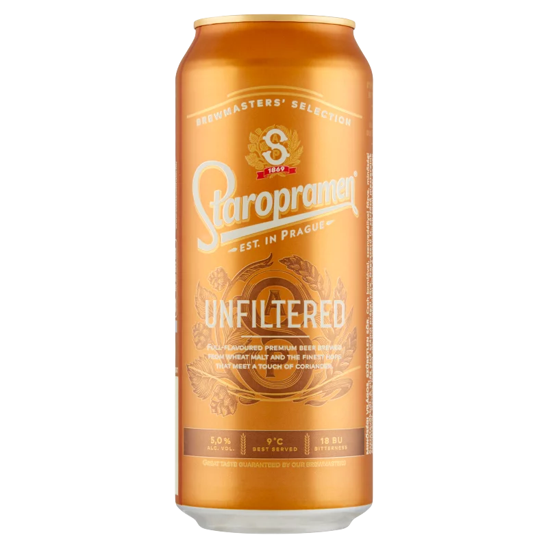 Staropramen Unfiltered minőségi világos, szűretlen sör 5% 0,5 l 
