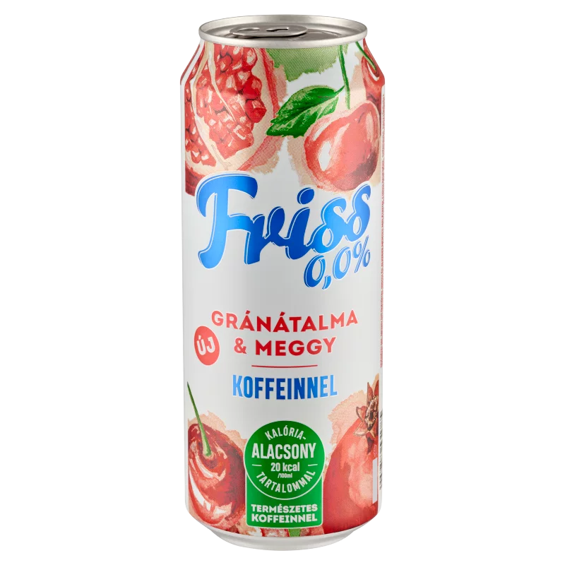 Friss 0,0% gránátalma-meggy ízű üdítőital és alkoholmentes malátaital keveréke 0,5 l