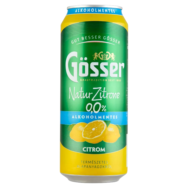 Gösser Natur Zitrone citromos alkoholmentes sörital 0% 0,5 l doboz