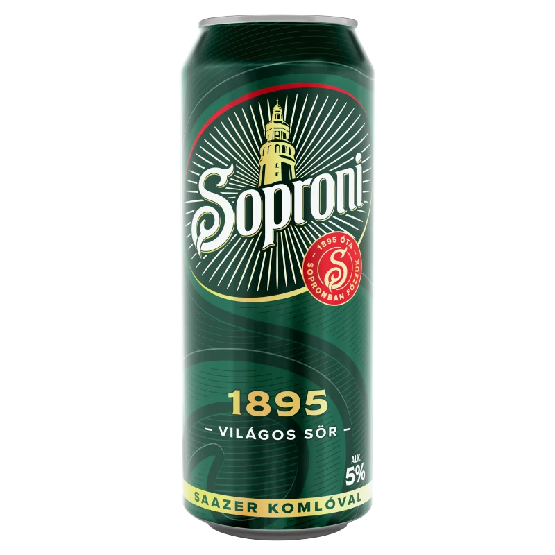 Soproni 1895 minőségi világos sör 5% 500 ml 