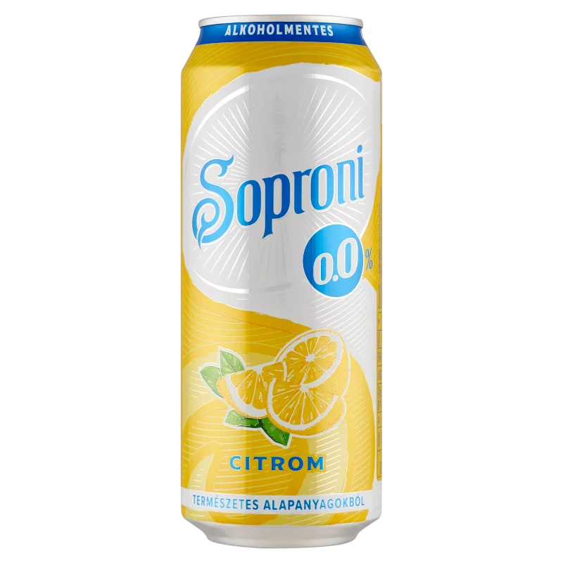 Soproni citromos alkoholmentes sörital 0,0% 500 ml 