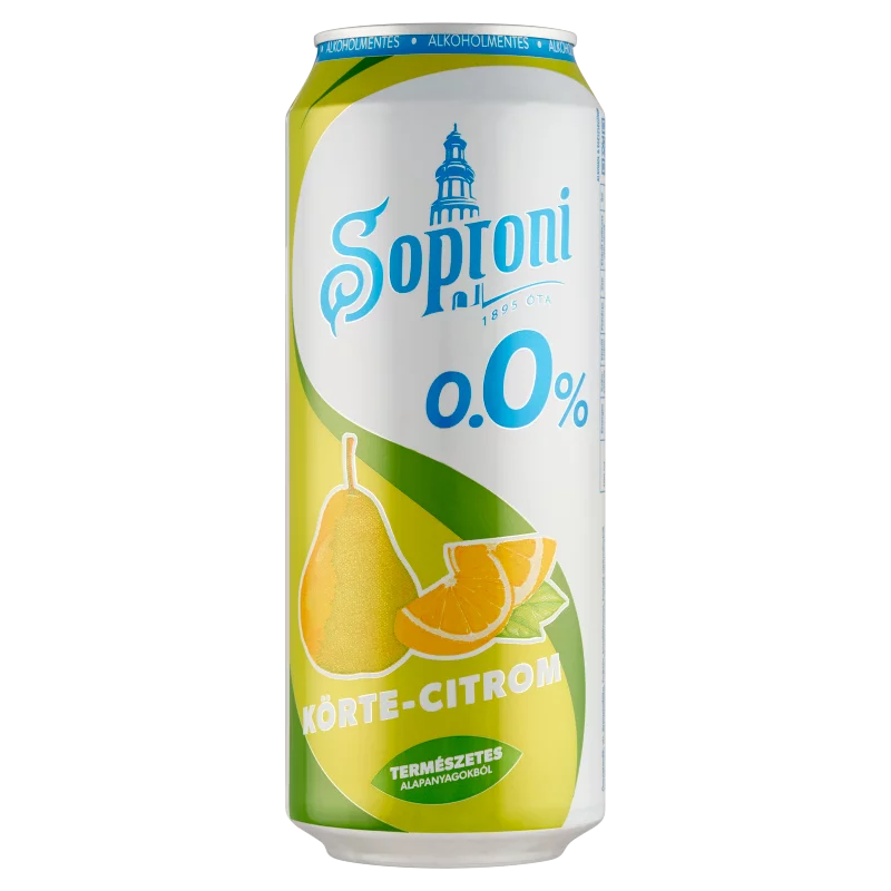 Soproni körte-citrom ízű alkoholmentes sörital 500 ml 