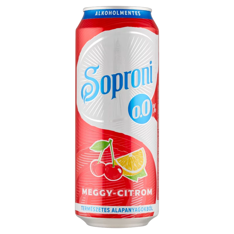 Soproni meggy-citromos alkoholmentes sörital 0,0% 500 ml