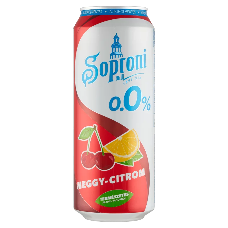 Soproni meggy-citromos alkoholmentes sörital 0,0% 500 ml