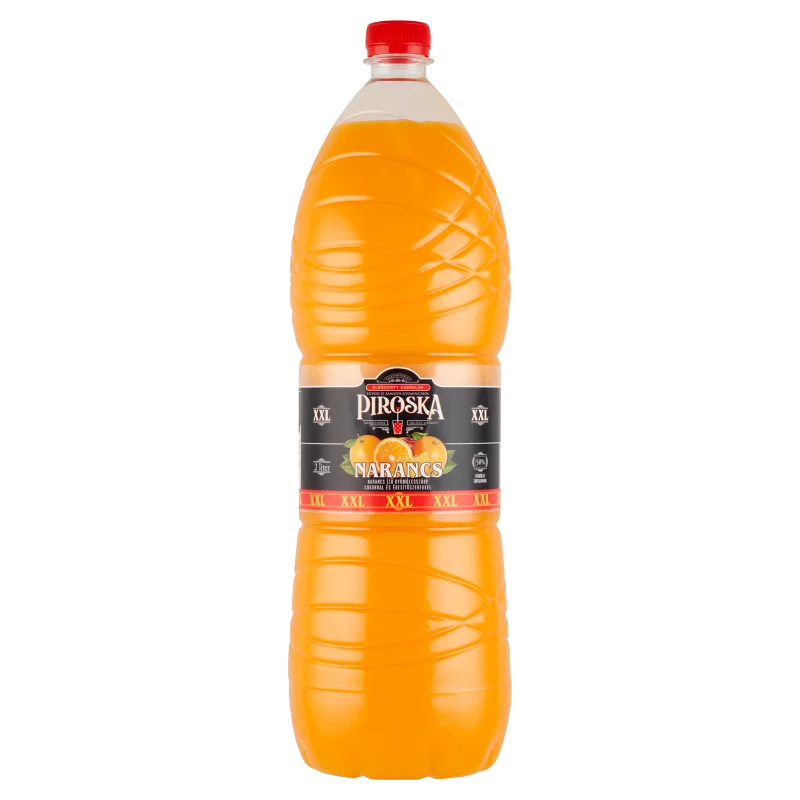 Piroska XXL narancs ízű gyümölcsszörp cukorral és édesítőszerekkel 2 l