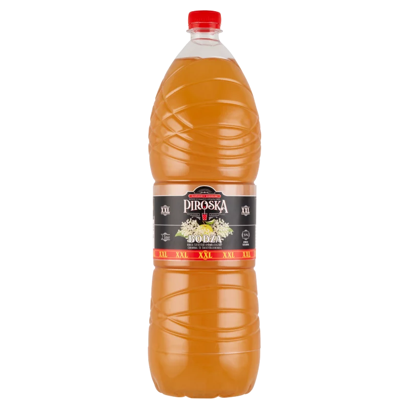 Piroska XXL bodza ízesítésű gyümölcsszörp cukorral és édesítőszerekkel 2 l