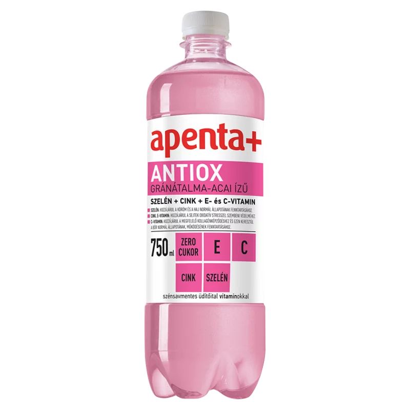 Apenta+ Antiox gránátalma-acai ízű szénsavmentes energiamentes üdítőital vitaminokkal 750 ml