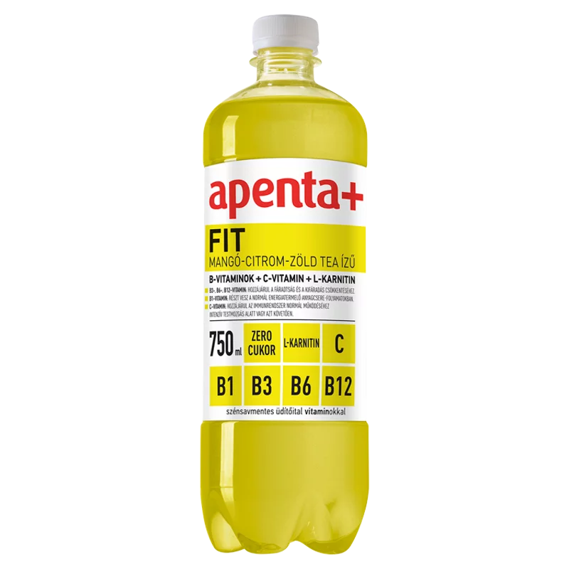 Apenta+ Fit mangó-citrom-zöld tea ízű szénsavmentes, energiamentes üdítőital édesítőszerekkel 750 ml