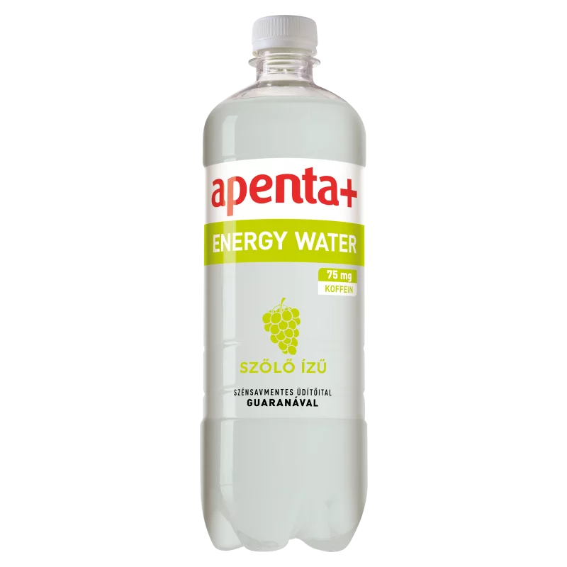 Apenta+ Energy Water szőlő ízű szénsavmentes üdítőital guaranával 750 ml