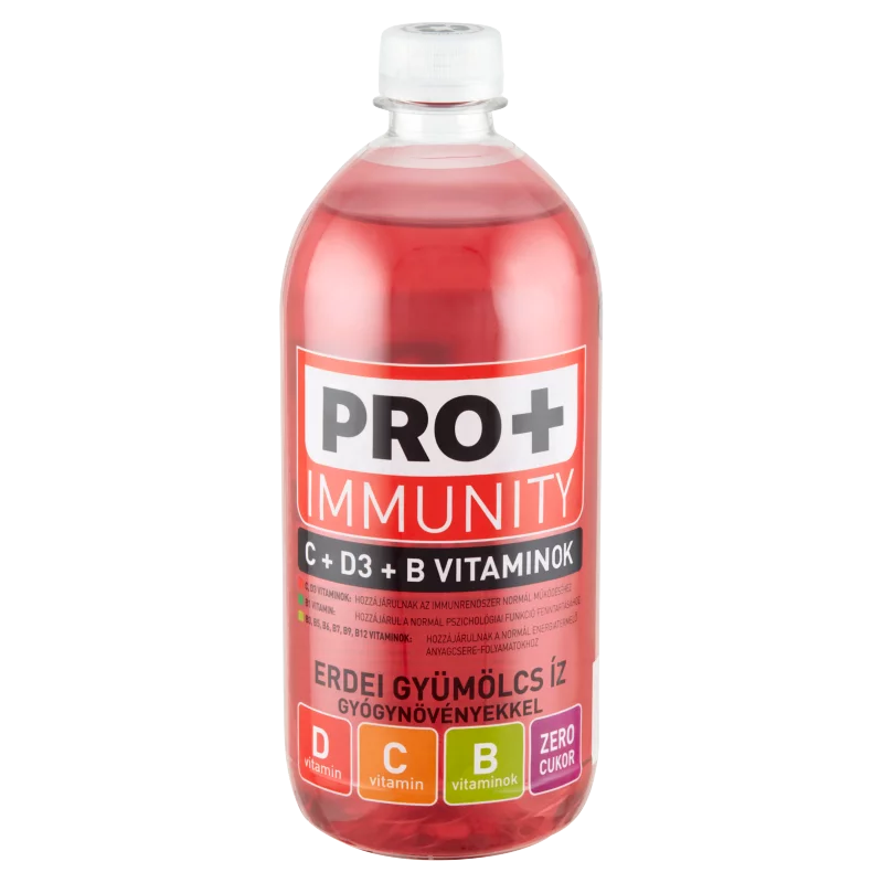  PRO+ Immunity erdei gyümölcs ízű energiamentes üdítőital gyógynövényekkel 750 ml