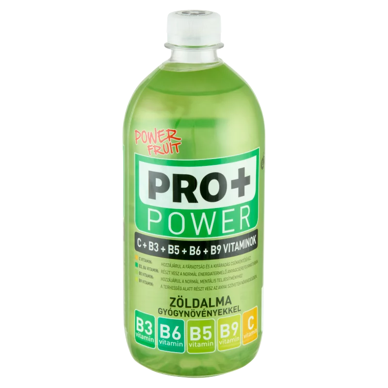 PRO+ Power Zöldalma gyógynövényekkel forrásvíz alapú energiamentes üdítőital édesítőszerekkel 750 ml