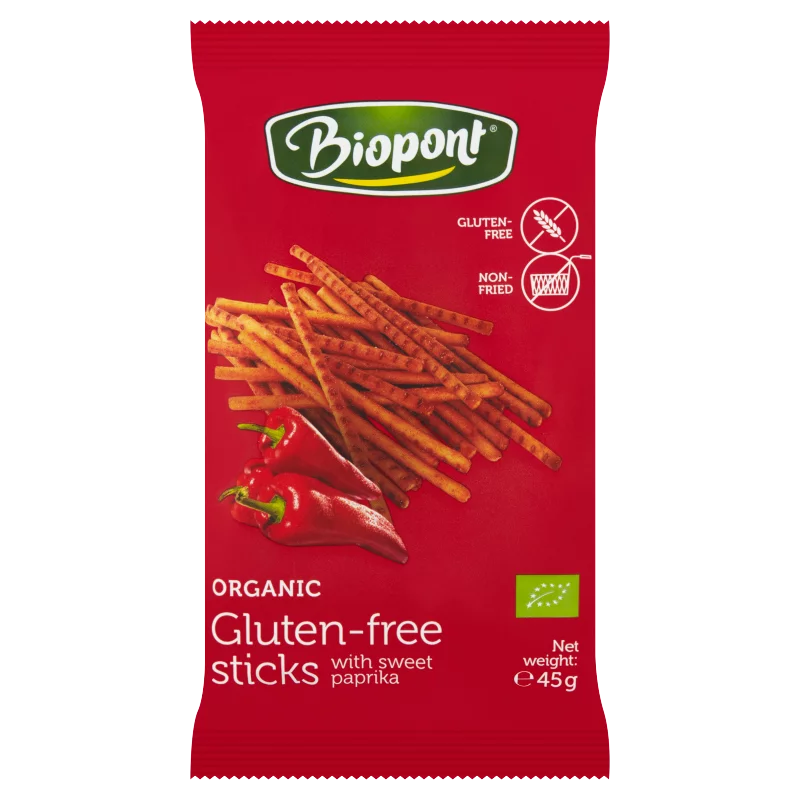 Biopont bio gluténmentes paprikás sóspálcika 45 g