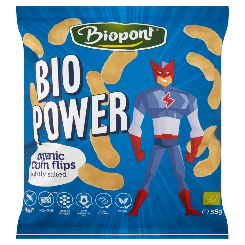 Biopont Bio Power Bio gluténmentes kukorica snack enyhén sós 55 g