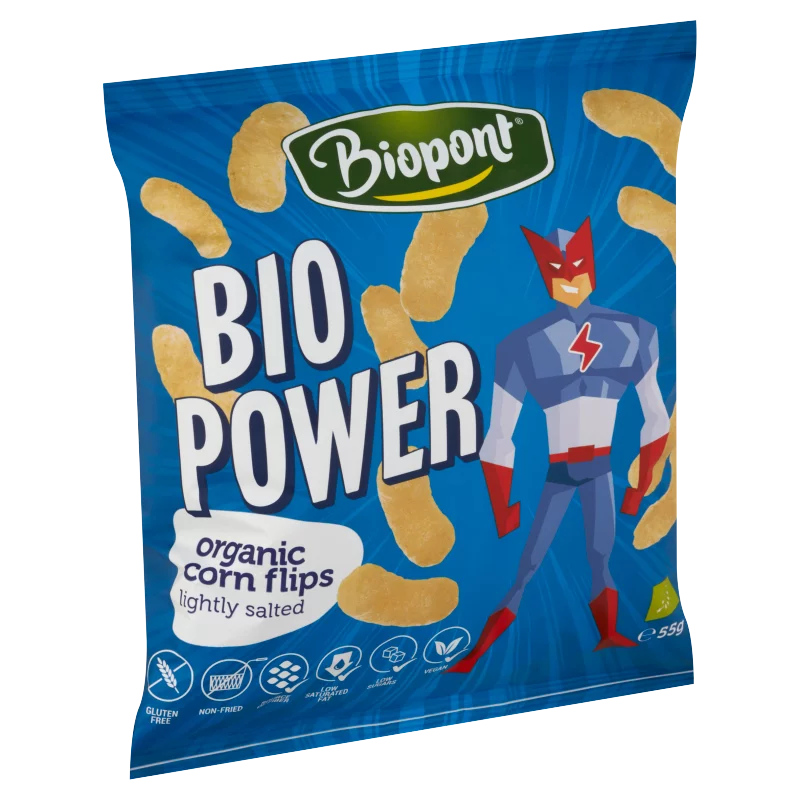 Biopont Bio Power Bio gluténmentes kukorica snack enyhén sós 55 g