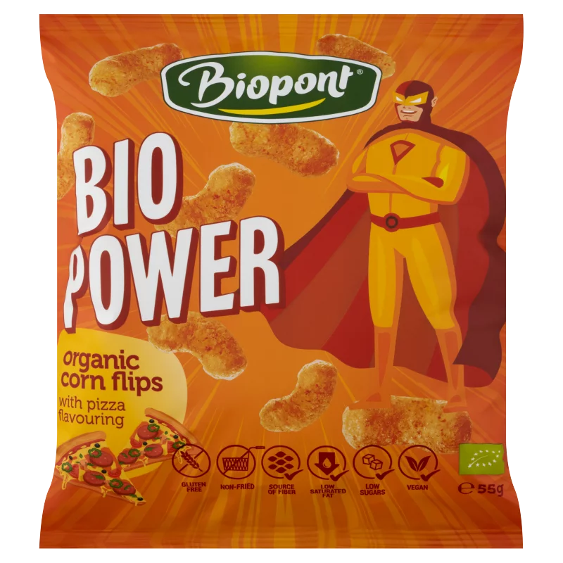 Biopont Bio Power Bio gluténmentes kukorica snack pizza ízesítéssel 55 g