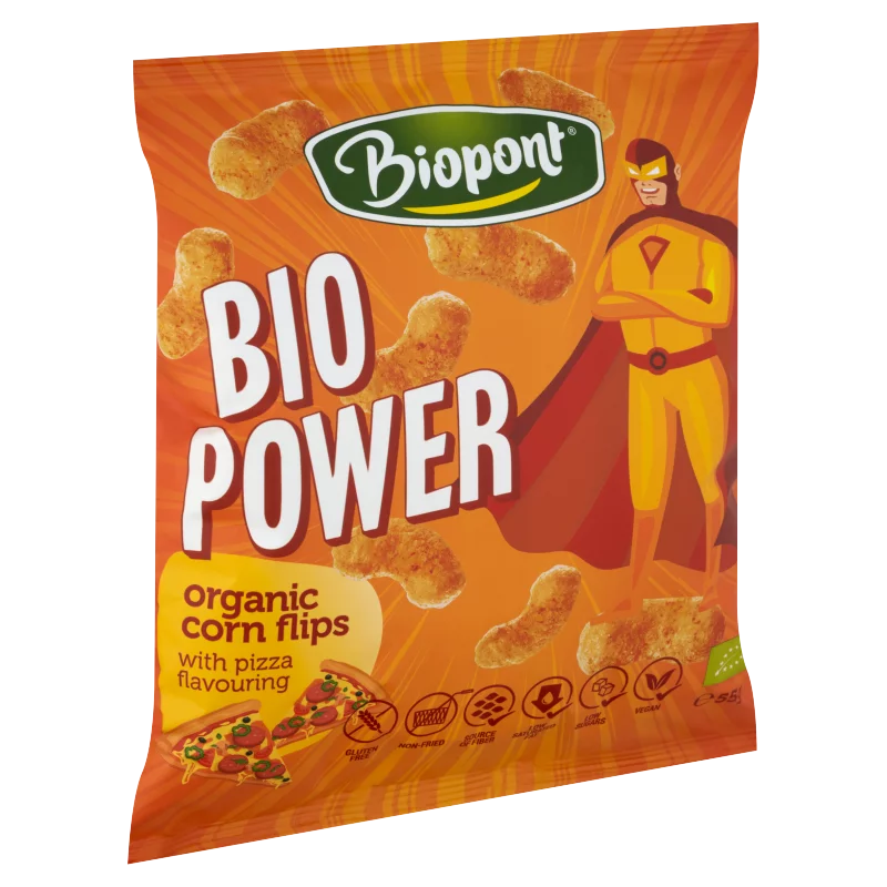 Biopont Bio Power Bio gluténmentes kukorica snack pizza ízesítéssel 55 g