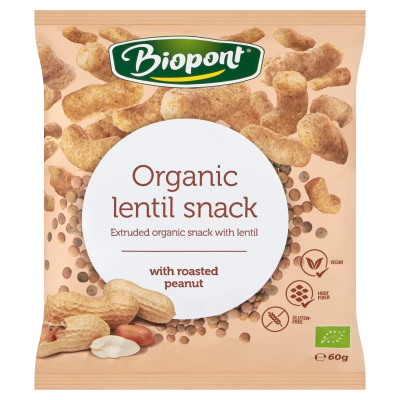 Biopont bio gluténmentes extrudált lencse földimogyoróval 60 g