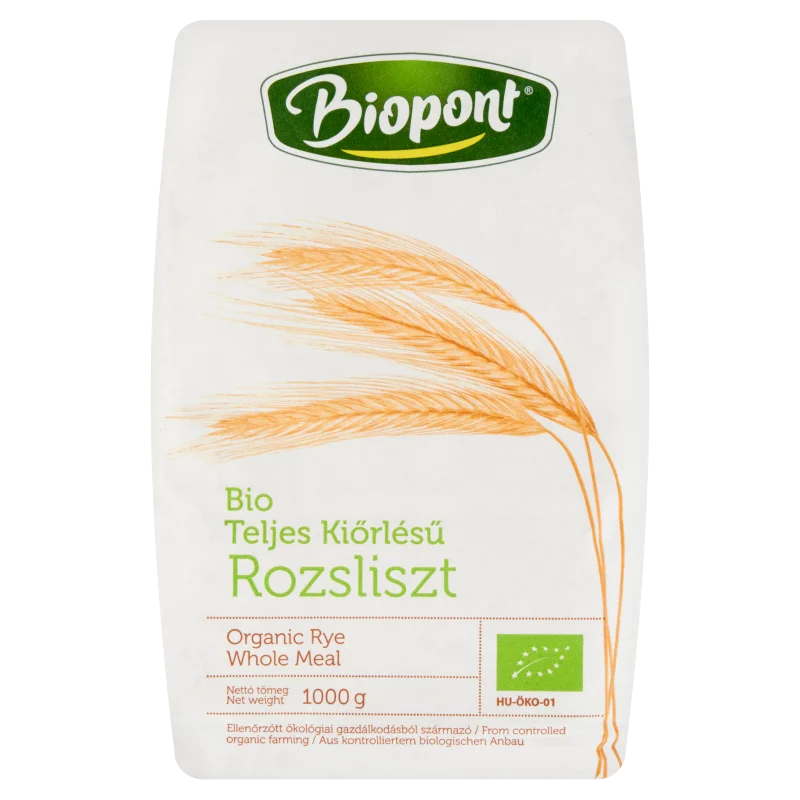 Biopont bio teljes kiőrlésű rozsliszt 1000 g