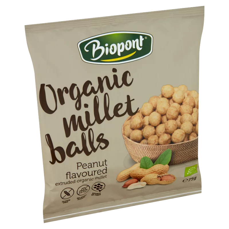 Biopont bio gluténmentes földimogyorós kölesgolyó 75 g