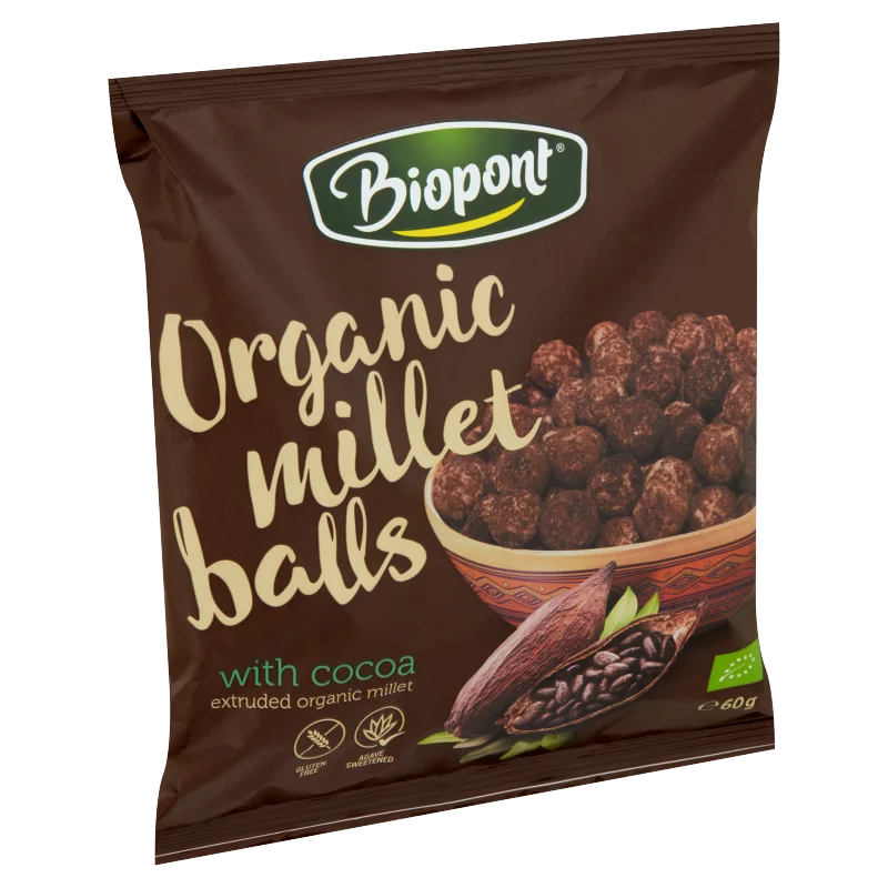 Biopont bio gluténmentes kakaós kölesgolyó 60 g