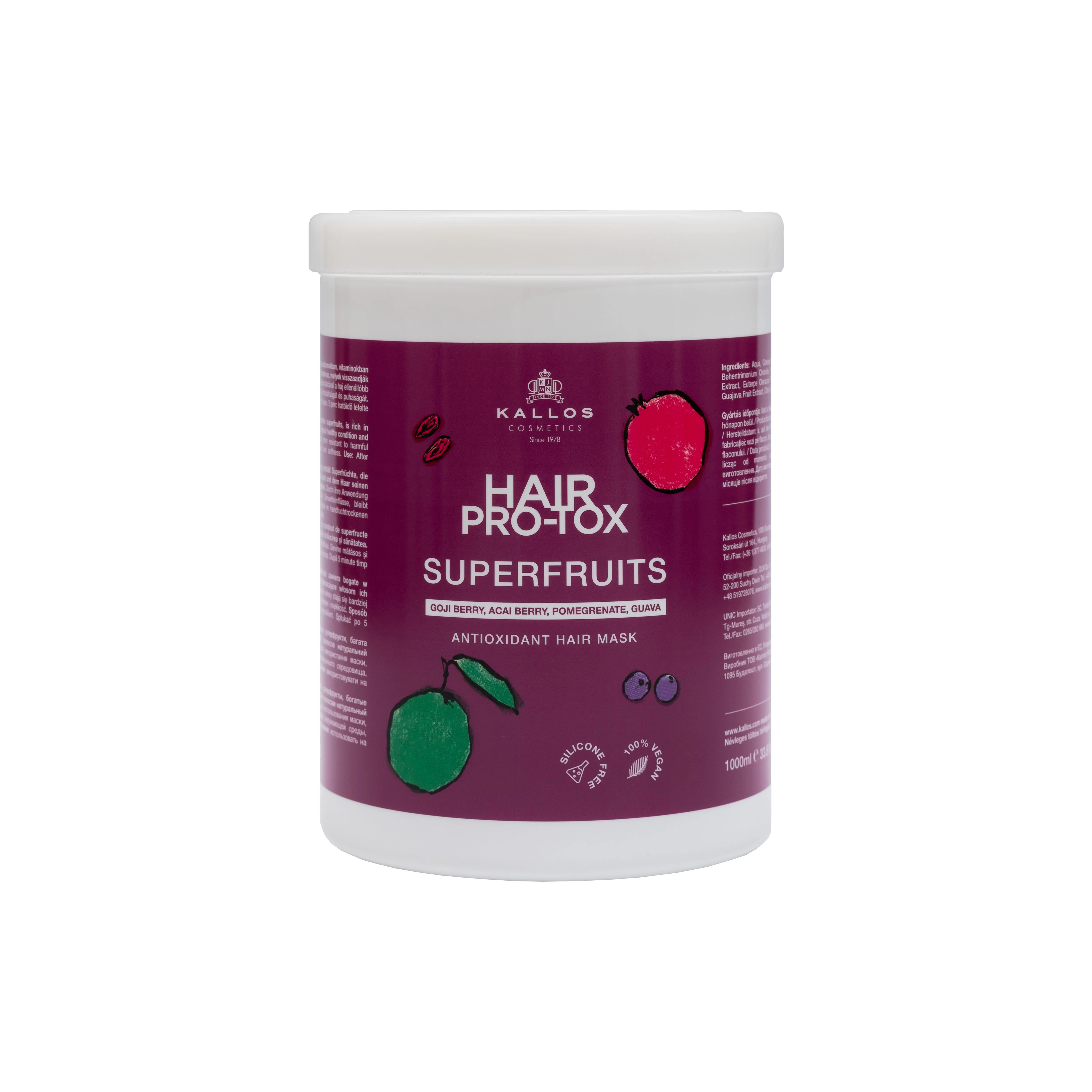 Kallos KJMN hajpakolás 1l pro-tox superfruit
