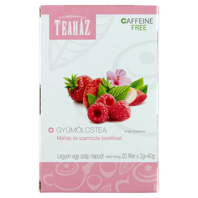 Gárdonyi Teaház gyümölcstea málnás és szamócás ízesítéssel 20 filter 40 g