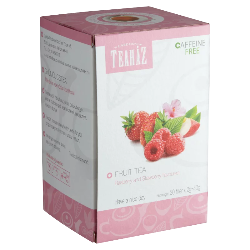 Gárdonyi Teaház gyümölcstea málnás és szamócás ízesítéssel 20 filter 40 g