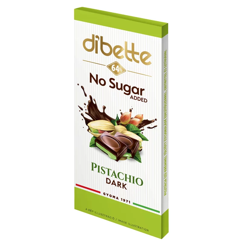 Dibette NAS töltött étcsokoládé 80g pisztácia HCN