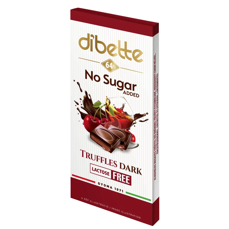 Dibette NAS töltött étcsokoládé 80g alkoholos meggyes krémmel laktózmentes HCN