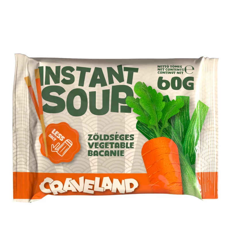 Craveland instant tésztaleves 60g Zöldségleves ízű