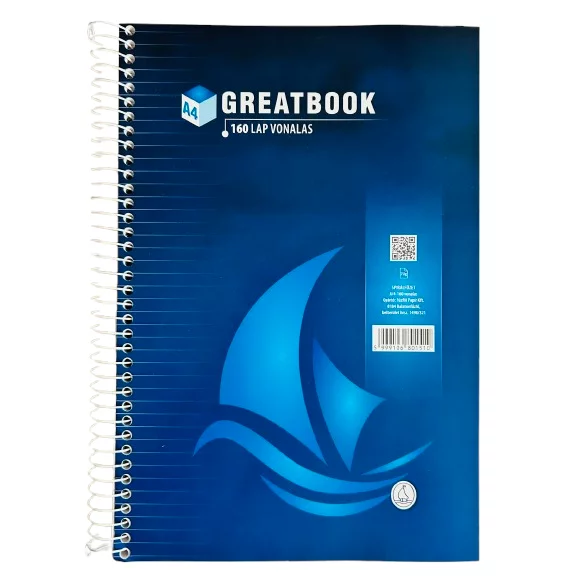 Spirálfüzet Greatbook A/4-160 vonalas 