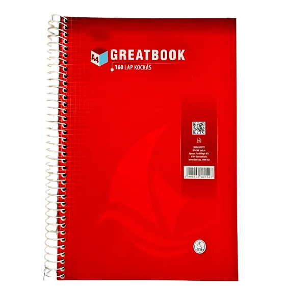 Spirálfüzet Greatbook A/4-160 kockás