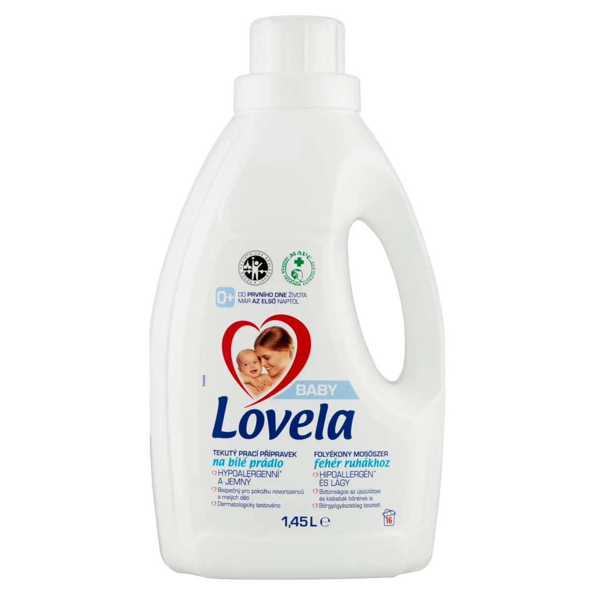 Lovela Baby folyékony mosószer fehér ruhákhoz 16 mosás 1,45 l