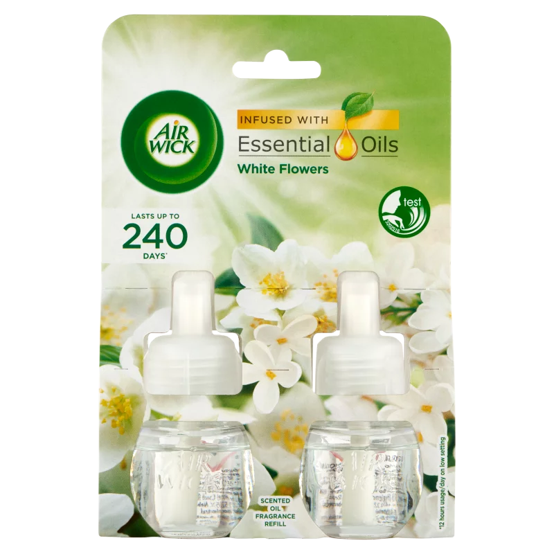 Air Wick Fehér virágok elektromos utántöltő légfrissítő készülékhez 2 x 19 ml