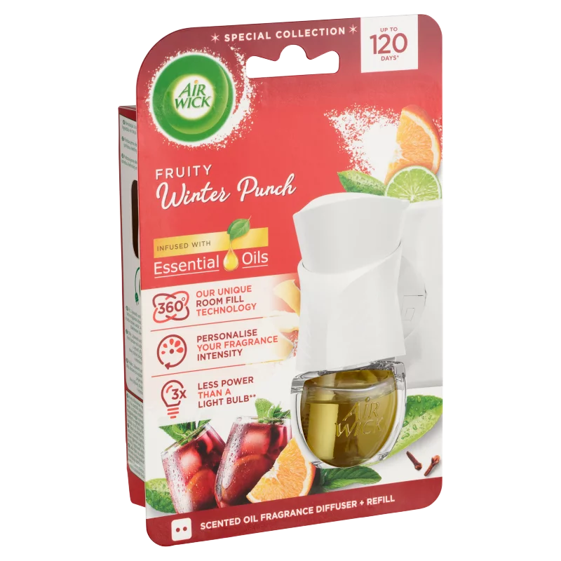 Air Wick gyümölcsös téli puncs elektromos légfrissítő készülék & utántöltő 19 ml