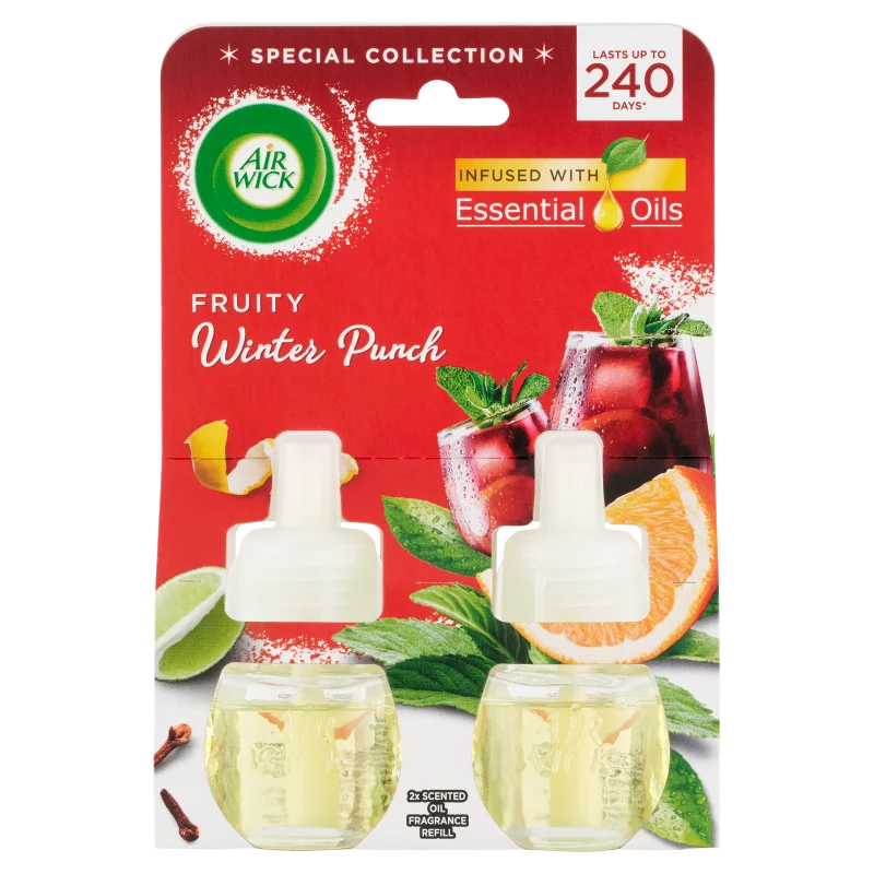 Air Wick gyümölcsös téli puncs elektromos utántöltő légfrissítő készülékhez 2 x 19 ml