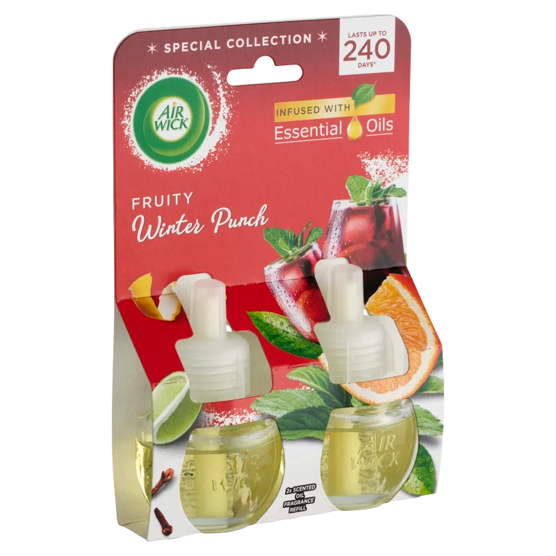 Air Wick gyümölcsös téli puncs elektromos utántöltő légfrissítő készülékhez 2 x 19 ml