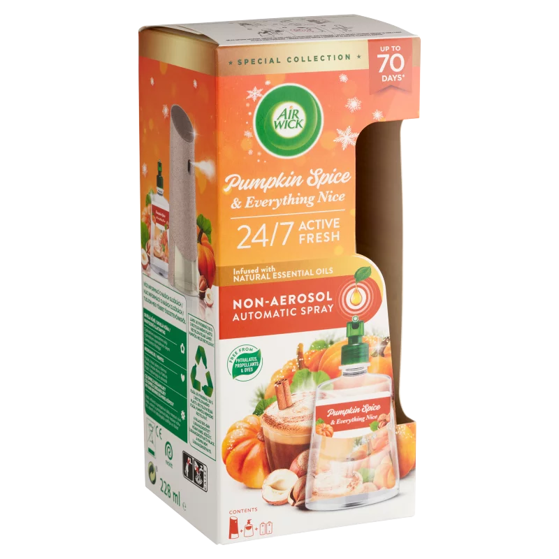 Air Wick Active Fresh Fűszeres Sütőtök Varázs készülék és utántöltő 228 ml