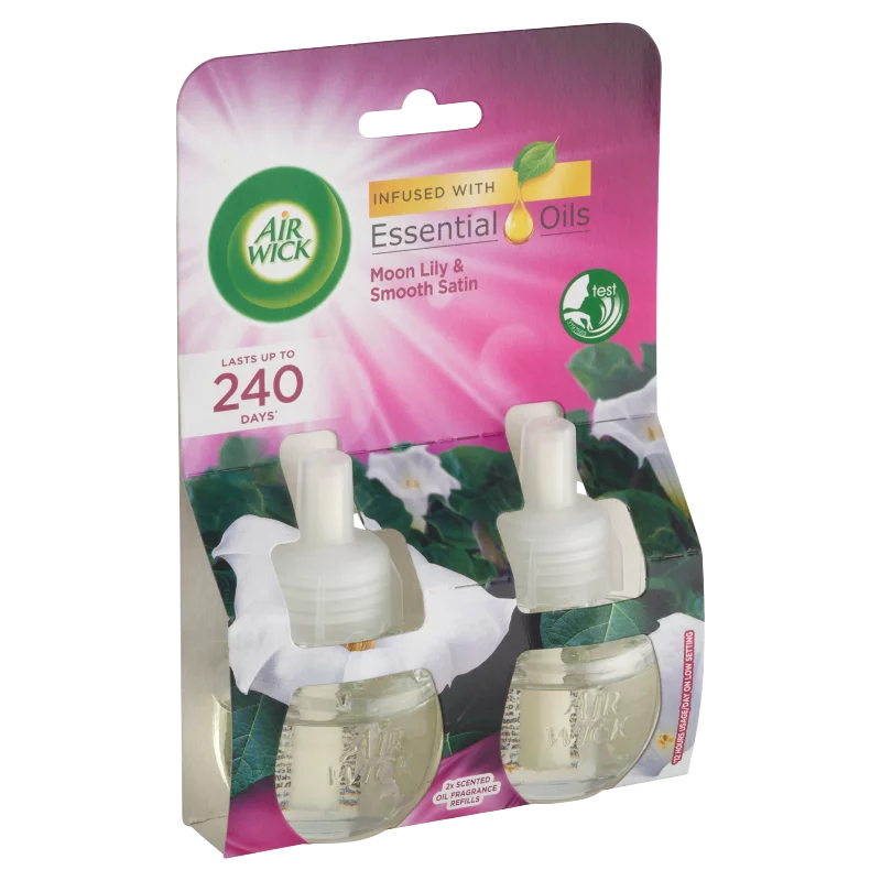 Air Wick Éji Liliom és Bársonyos Szatén elektromos utántöltő légfrissítő készülékhez 2 x 19 ml